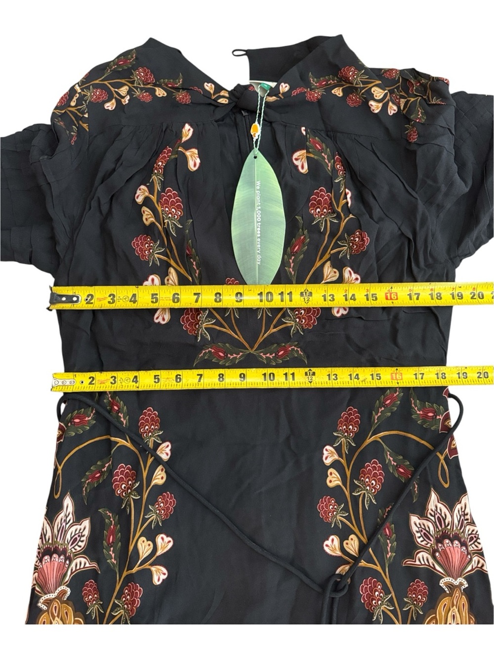 FARM Rio Berry Garden Black Maxi Floral Embroidery Long Sleeves Dress Sz XLarge - Picture 16 of 16